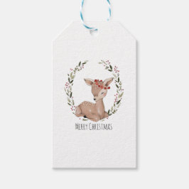 Etiqueta Para Presente Fawn Wreath Natal