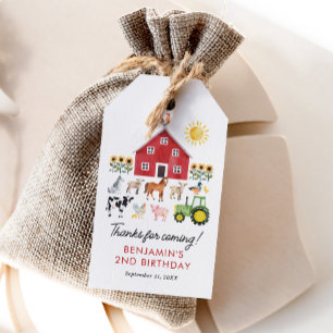 Etiqueta Para Presente Fazenda Barnyard Animal Birthday Favor Tag