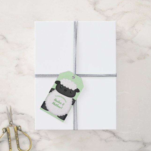 Etiqueta Para Presente Fazenda de Ovinos (Com cordão)