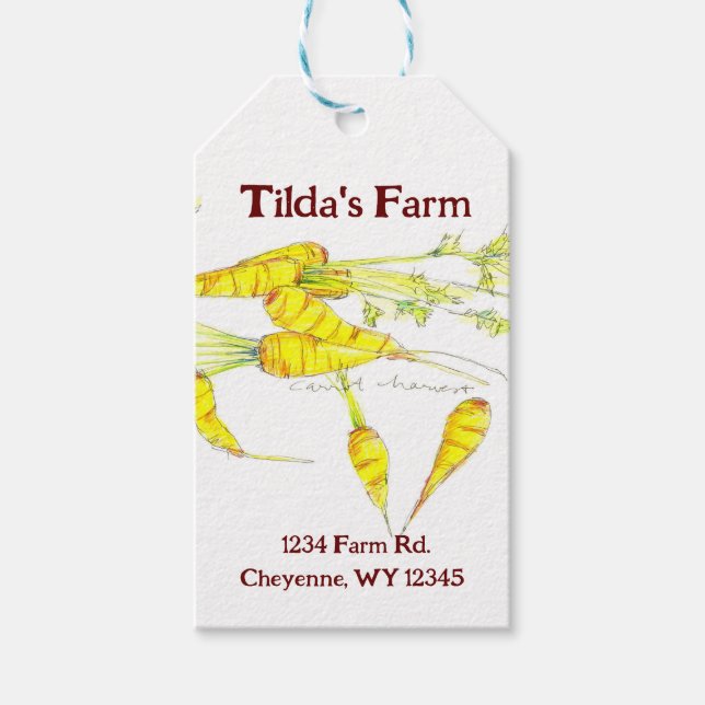 Etiqueta Para Presente Fazenda Produz legumes de aparas Cenouras Publicid (Frente)