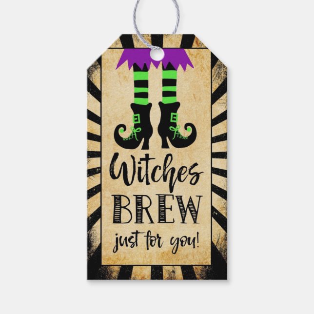 Etiqueta Para Presente feiticeiras do partido halloween (Frente)