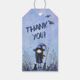 Etiqueta Para Presente Feiticeiro Roxo Bonito Crianças de Bruxas no Hallo