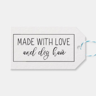 Etiqueta Para Presente Feito com amor e Tag do presente do cabelo de cão