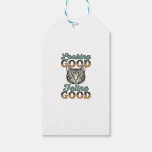 Etiqueta Para Presente Felino com Ótima Aparência Design Vintage de Gato_