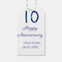 Etiqueta Para Presente Feliz 10º aniversário data de adição do nome da li