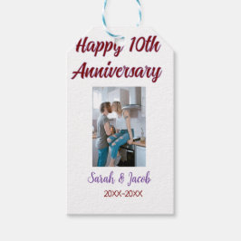 Etiqueta Para Presente Feliz 10º aniversário foto casal d
