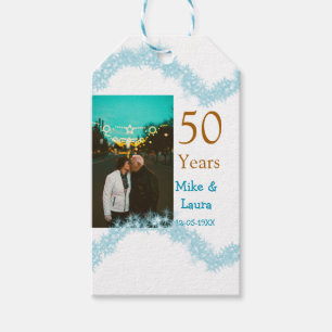 Etiqueta Para Presente Feliz 50º aniversário adicionar nome do casal data