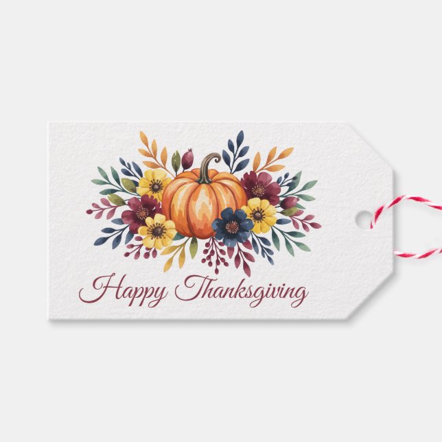 Etiqueta Para Presente Feliz Ação de Graças (Frente (horizontal))