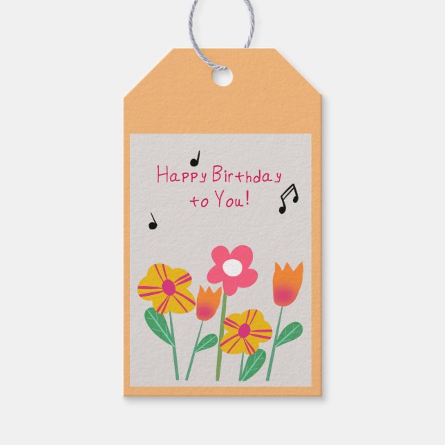 Etiqueta Para Presente Feliz Aniversário (Frente)