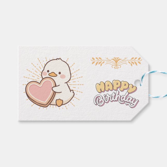 ETIQUETA PARA PRESENTE FELIZ ANIVERSÁRIO  (Frente (horizontal))