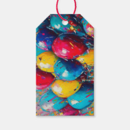 Etiqueta Para Presente Feliz Aniversário Balões Para e De