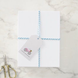 Etiqueta Para Presente FELIZ ANIVERSÁRIO, Bicicleta Rosa Pink, Diversão d