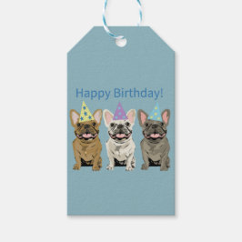 Etiqueta Para Presente Feliz Aniversário! Bulldogs Franceses