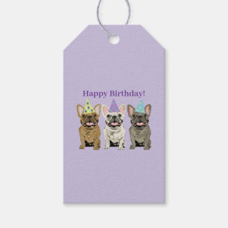 Etiqueta Para Presente Feliz Aniversário! Bulldogs Franceses