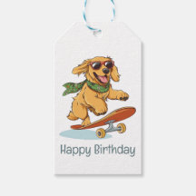 Feliz Aniversário Cachorro Retriever Dourado Skate
