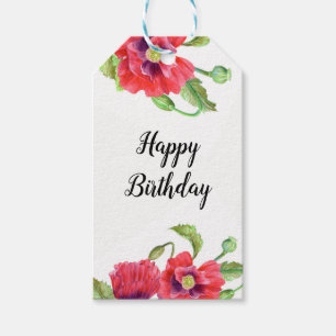 Etiqueta Para Presente Feliz Aniversário da Água - Papas Vermelhas