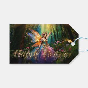 Etiqueta Para Presente Feliz Aniversário da Floresta Encantada Magna