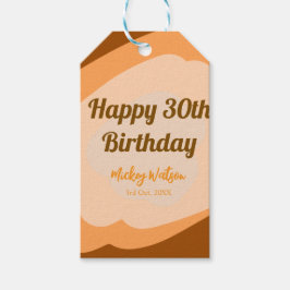 Etiqueta Para Presente Feliz aniversário de 30 anos em madeira rústica de