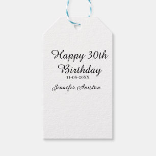 Etiqueta Para Presente Feliz aniversário de 30 anos para adicionar nome d