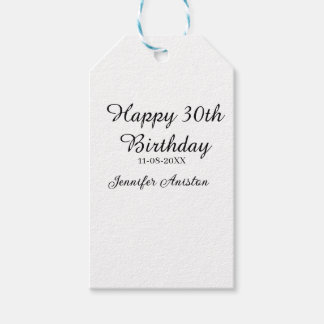Etiqueta Para Presente Feliz aniversário de 30 anos para adicionar nome d