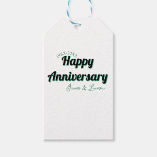 Etiqueta Para Presente Feliz aniversário de casamento nome data ano verde