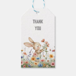 Etiqueta Para Presente Feliz aniversário de coelho