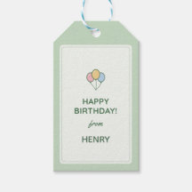 "Feliz Aniversário De" Nome Etiqueta de Presente