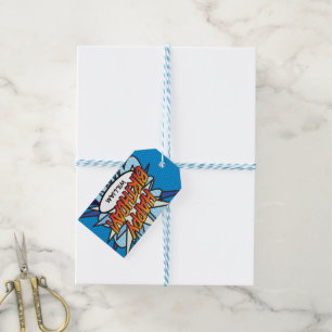 Etiqueta Para Presente FELIZ ANIVERSÁRIO Diversão Arte Pop de Quadrinhos