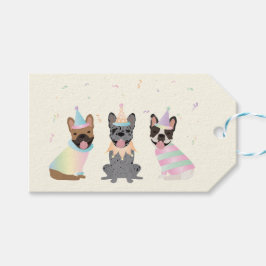 Etiqueta Para Presente Feliz Aniversário dos Buldogues Franceses