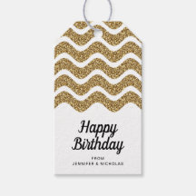 Feliz Aniversário Faux Dourado Brilho Branco