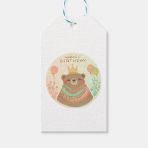 Etiqueta Para Presente Feliz Aniversário Ilustração do Urso de Teddy