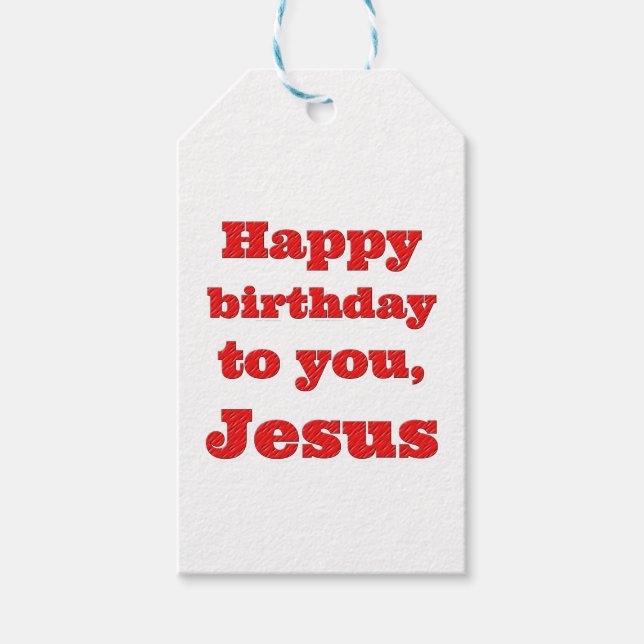 Etiqueta Para Presente Feliz aniversário, Jesus, presente de Natal (Frente)