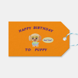 Etiqueta Para Presente Feliz aniversário laranja