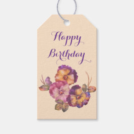 Etiqueta Para Presente Feliz Aniversário Marcador de Presente Bouquet de