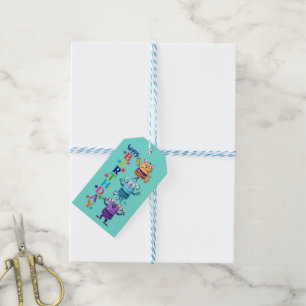 Etiqueta Para Presente Feliz Aniversário Monstros de Desenho Animado