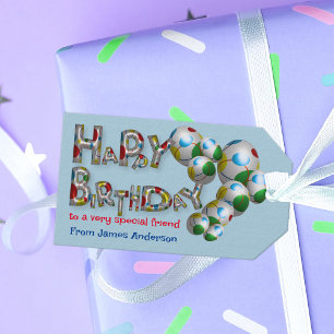 Etiqueta Para Presente Feliz Aniversário Para Uma Tipografia Amiga Muito