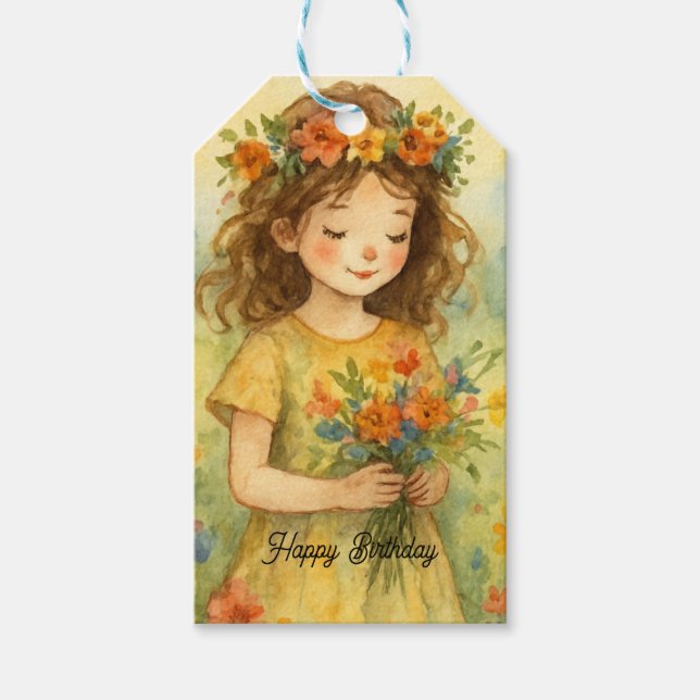 Etiqueta Para Presente Feliz aniversário personalizado Alice no país mara (Frente)