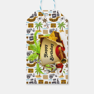 Etiqueta Para Presente Feliz Aniversário Pirata