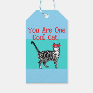 Etiqueta Para Presente Feliz Aniversário Seu Legal Tabby Cat Mens Marido