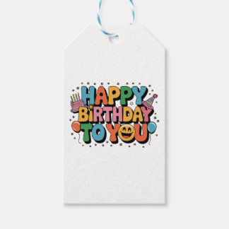 Etiqueta Para Presente Feliz Aniversário Sorridente
