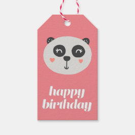 Etiqueta Para Presente Feliz Aniversário - Urso Panda Bonito - Crianças R