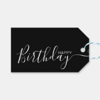 Feliz aniversário White Black Modern