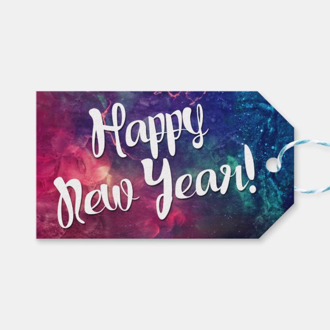 Etiqueta Para Presente Feliz ano novo (Frente (horizontal))