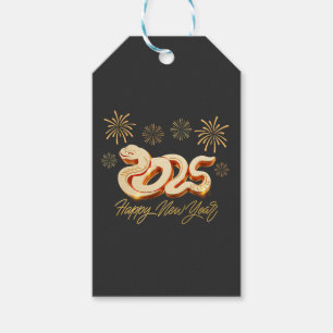 Etiqueta Para Presente Feliz Ano Novo 2025 O Ano Chinês da Serpente