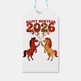 Etiqueta Para Presente Feliz Ano Novo 2026 – Celebrando Cavalos com Cham