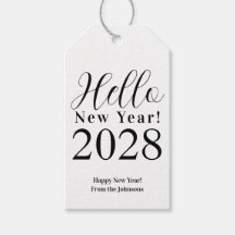 Feliz ano novo de Ano Novo Preto e Branco