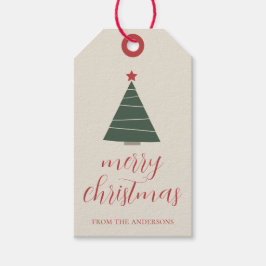 Etiqueta Para Presente Feliz Árvore de Natal com Star Personalizada