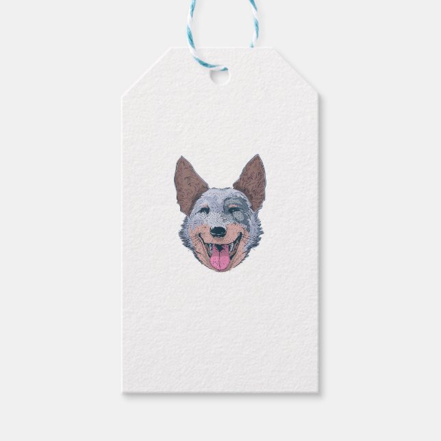 Etiqueta Para Presente Feliz cão australiano (Frente)