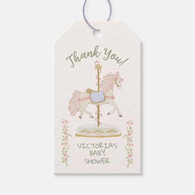 Etiqueta Para Presente Feliz carrossel (Frente)