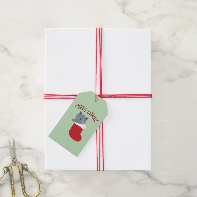 Etiqueta Para Presente Feliz Catmas (Com cordão)
